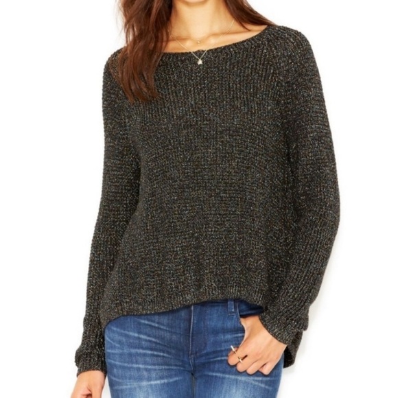 RACHEL RACHEL ROY Black Multicolour Metallic Open Back Sweater - Picture 2 of 8